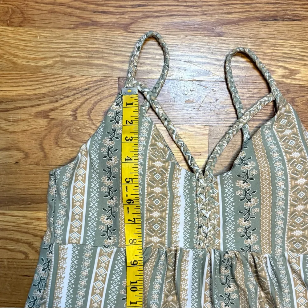 Derek Heart Women’s Medium Stripe Print Floral Braided Maxi Dress Stretch Summer - Image 6