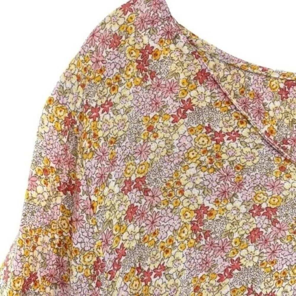Floral Ruffle Peasant Top - Image 3