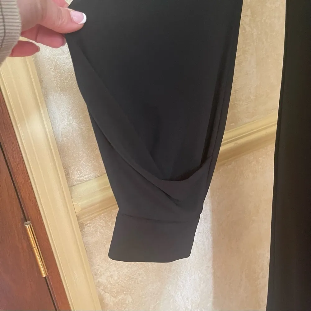 Zara Collection Asymmetric Collar Midi Dress Black Goth Grunge Whimsigoth S - Image 11