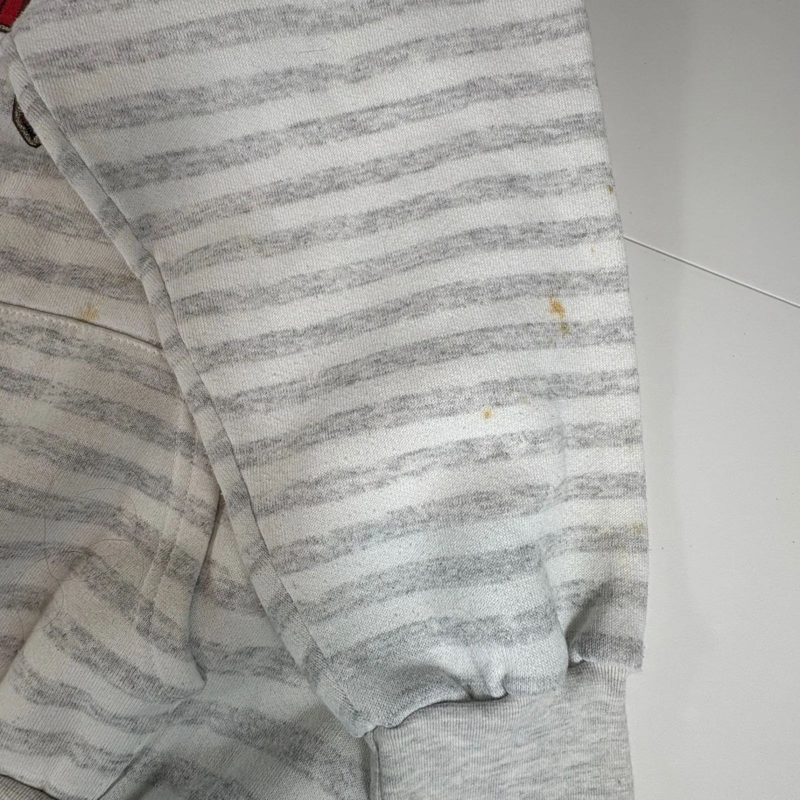 Vtg Washington D.C. Plaid Skyline Hoodie Stripe Lined Hood Made in USA Womens XL Gray - Image 12