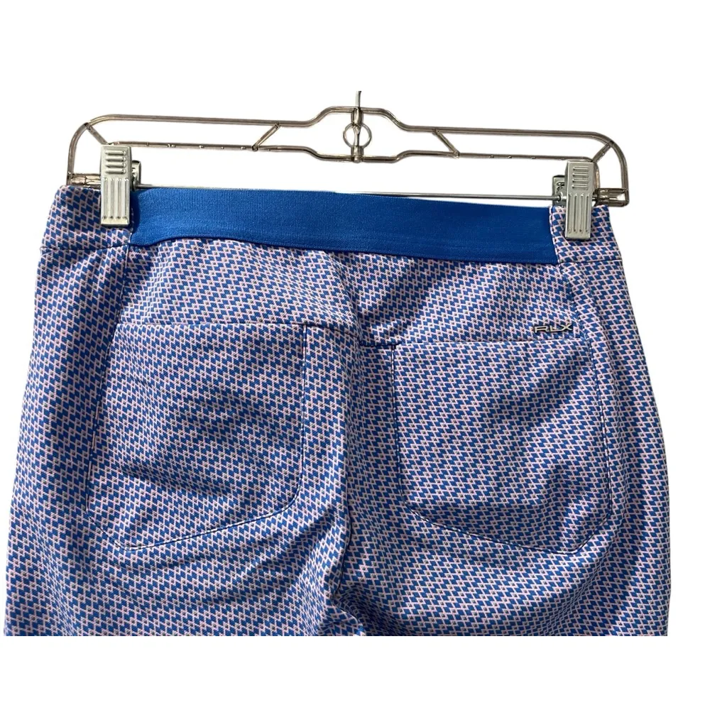 RLX Ralph Lauren Golf Women's Eagle Stretch Geo Print Pants Size 2 Stretch Blue - Image 7