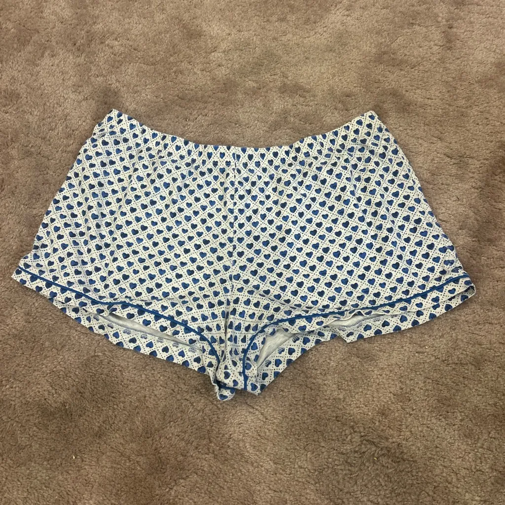 Roller Rabbit Blue Quilted Hearts Earth Day Polo Pajama Set Cotton Large Rare - Image 9