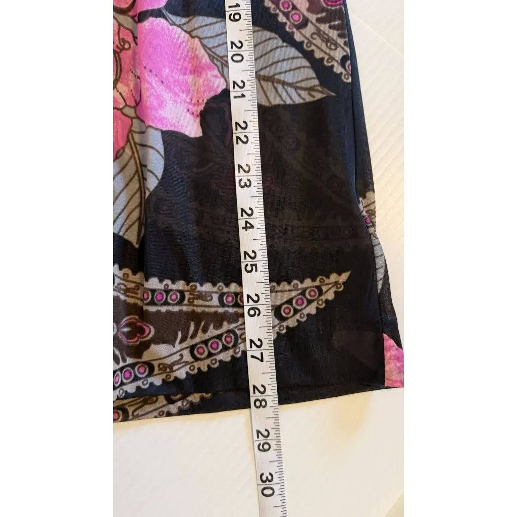 Vintage 70s Women’s Shirt Paisley Gogo Mod Disco Hippie Button Sheer‎ Size Med Pink - Image 10