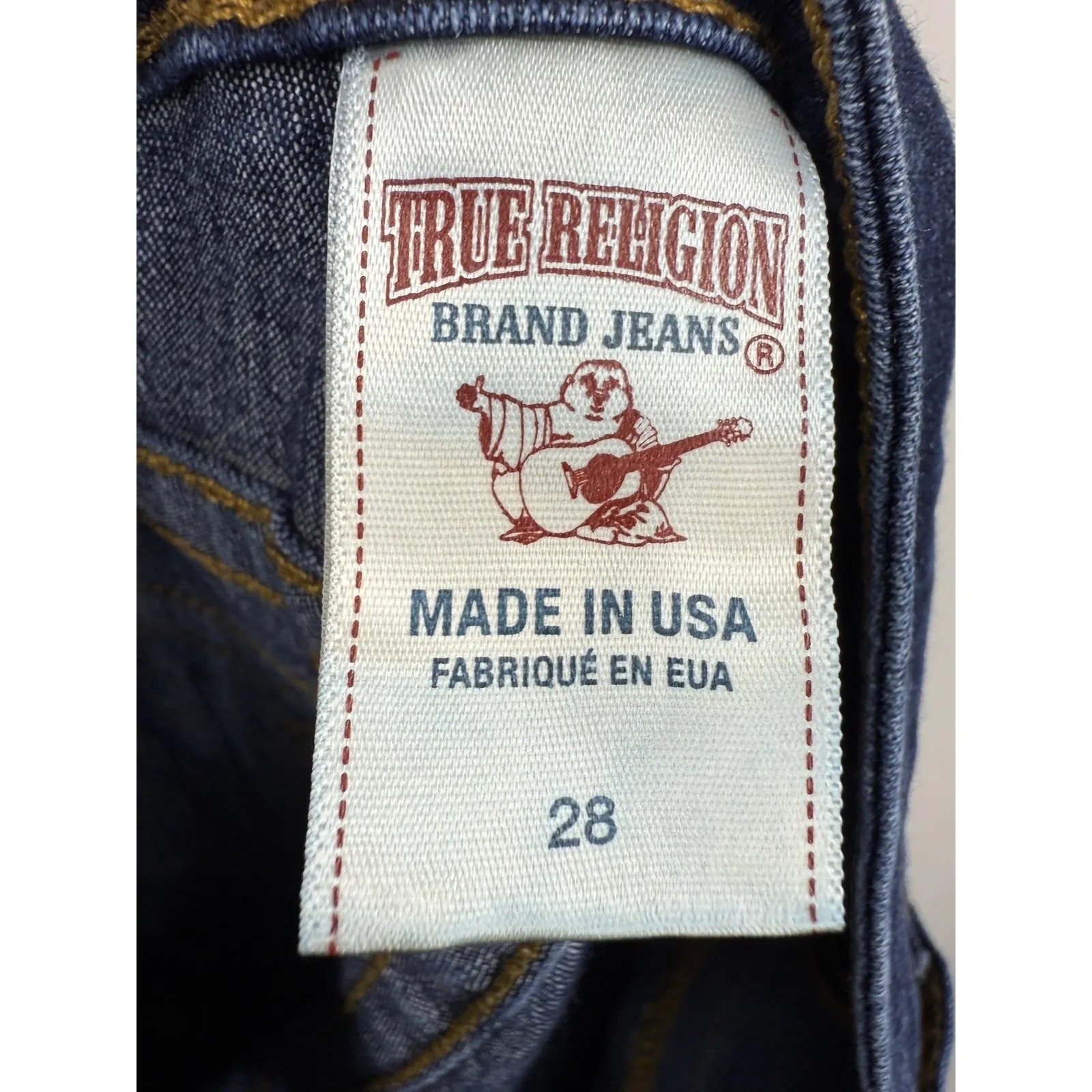 True Religion Mid Rise‎ Jeans Womens 28 Blue Legging Flap Pockets Made in USA - Image 2