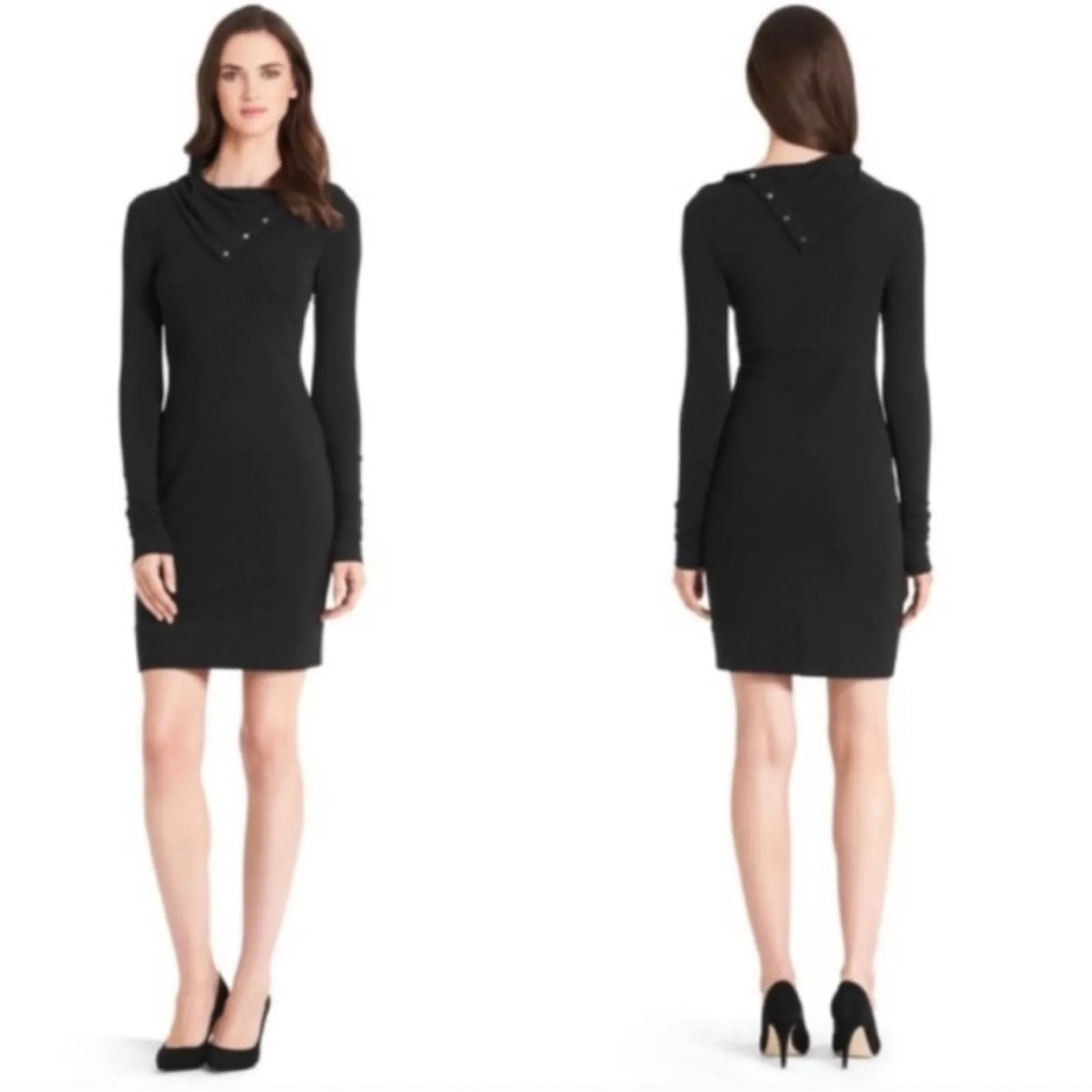 Diane von Furstenburg black sheath dress XS - Image 2