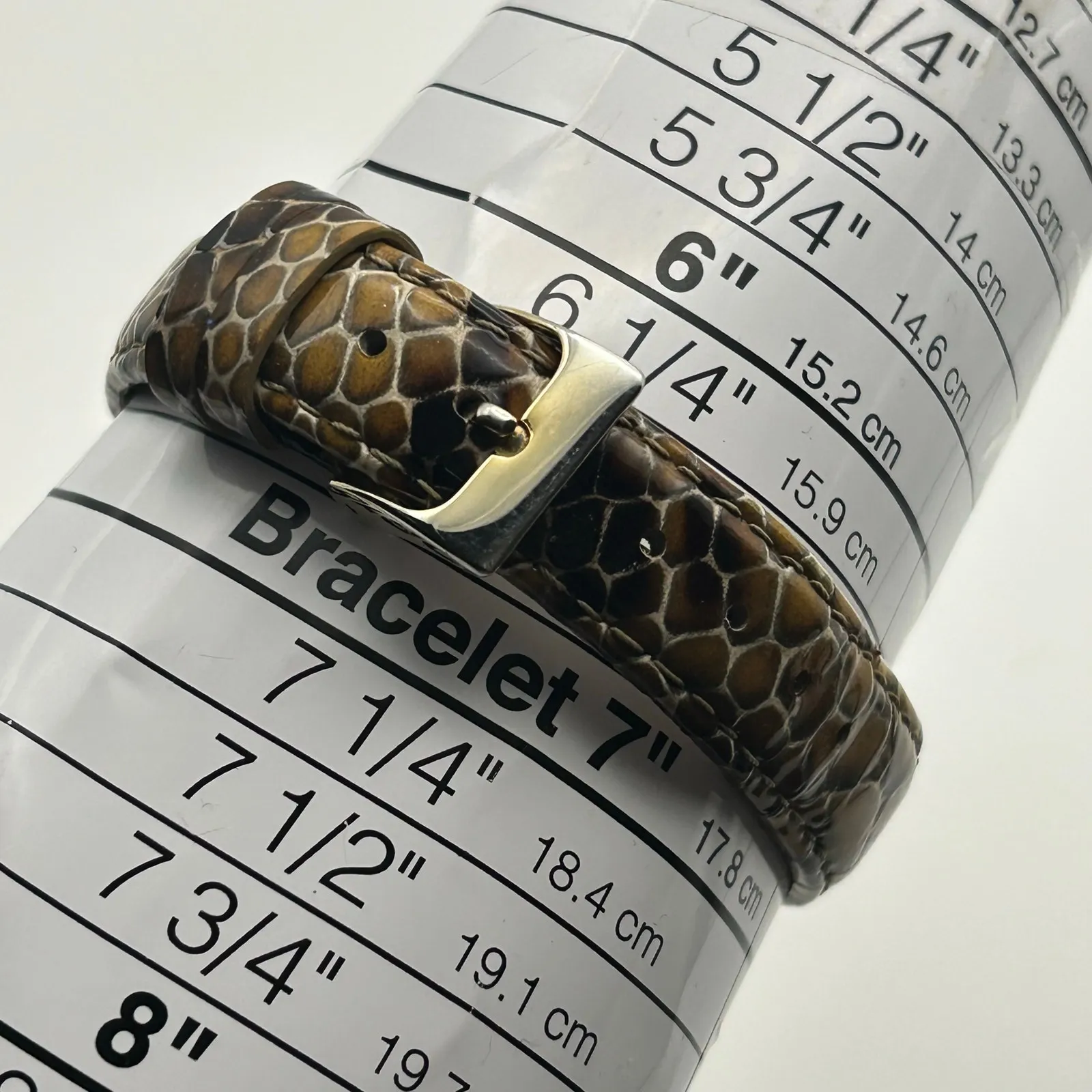 Armitron Gold Mother Pearl Snake Print Leather Women’s Watch - Image 8