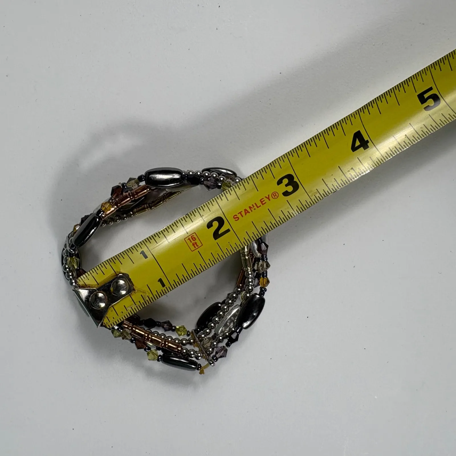 Stretch Bracelet Beaded Multi‎ Strand Silver Gold Brown Black Fashion Jewelry - Image 5