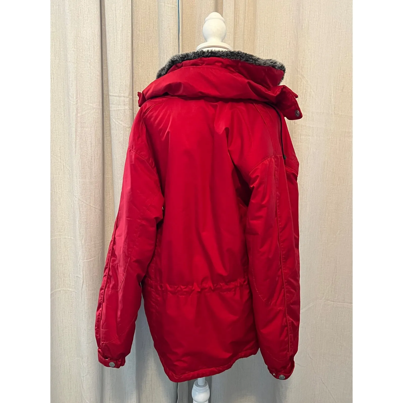 Vintage Killy Red Faux Fur Trim Hooded‎ Winter Ski Snowboard Parka Coat Jacket Size 8 - Image 7