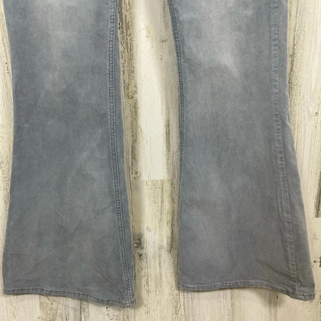 IDYLLWIND Miranda Lambert Dusty Blue Grey Corduroy Flare Jeans size 8 High Rise - Image 3