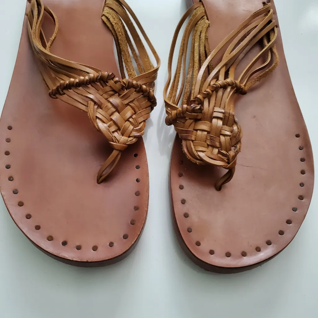 Frye Valley Cognac Braided Leather Sandals - Image 3