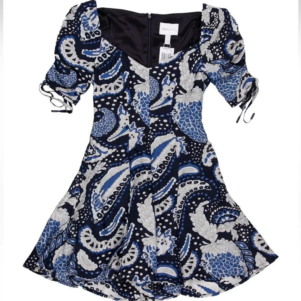 Alice McCall NEW‎ Blue Paisley Print Tie Detail Women's Mini Dress size X… - Image 6