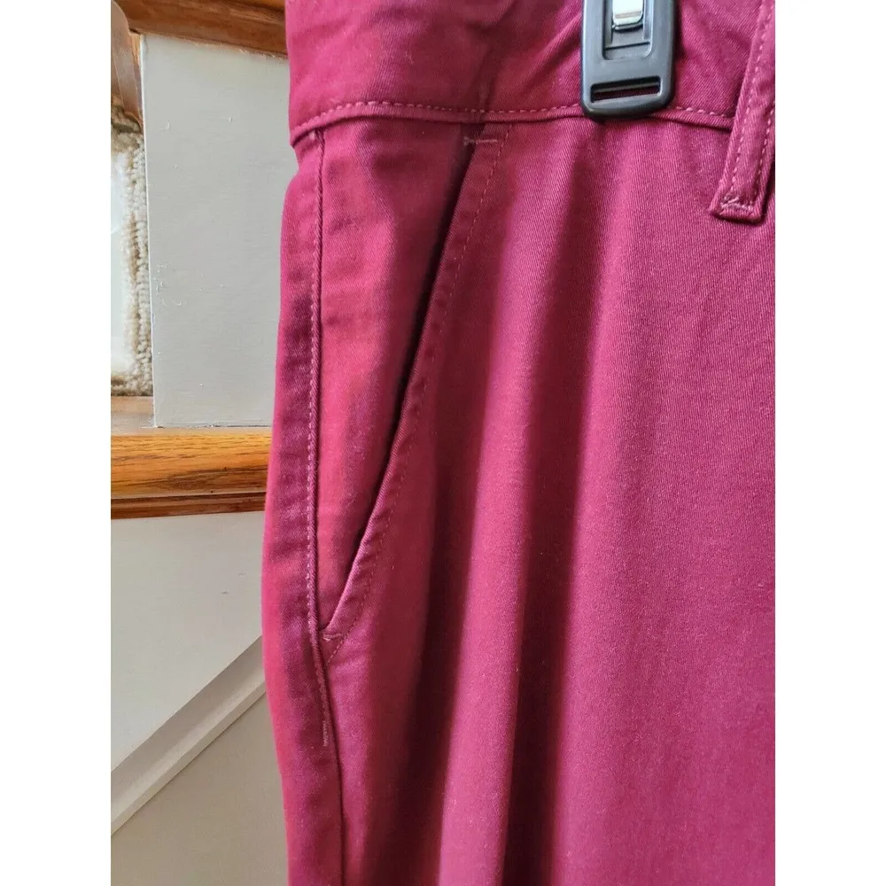 St Johns Bay Womens Red Slash Mid Rise Flat Front Girlfriend Chino Pants Size 18 - Image 3