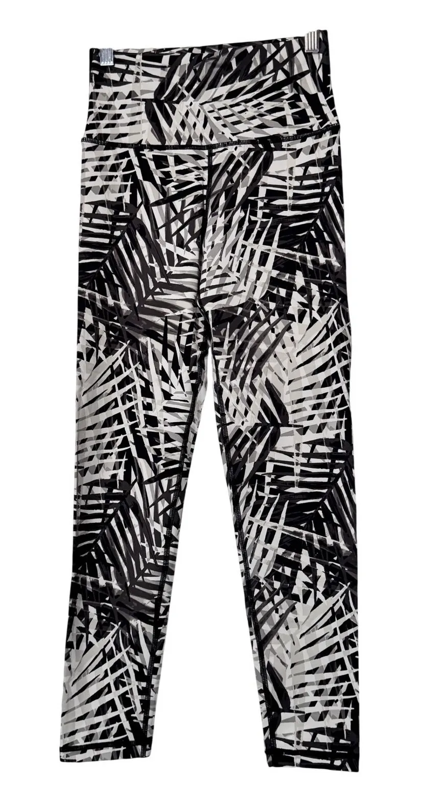 Aerie Chill Play Move Leggings Black White Palm Leaf Print Athletic Size S - Image 1