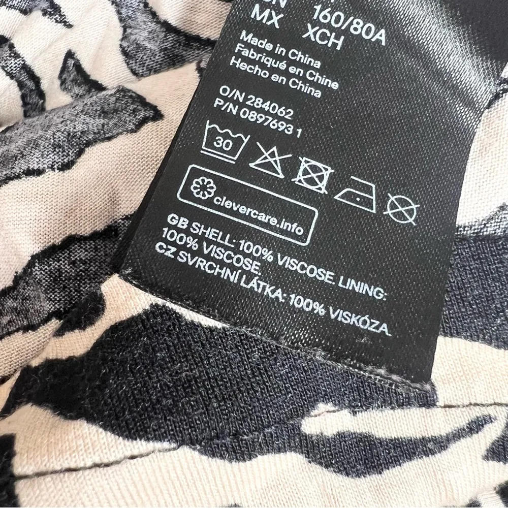 H&M Black & Tan Zebra Print Sleeveless Twist Front Tank Dress Size XS - Image 7