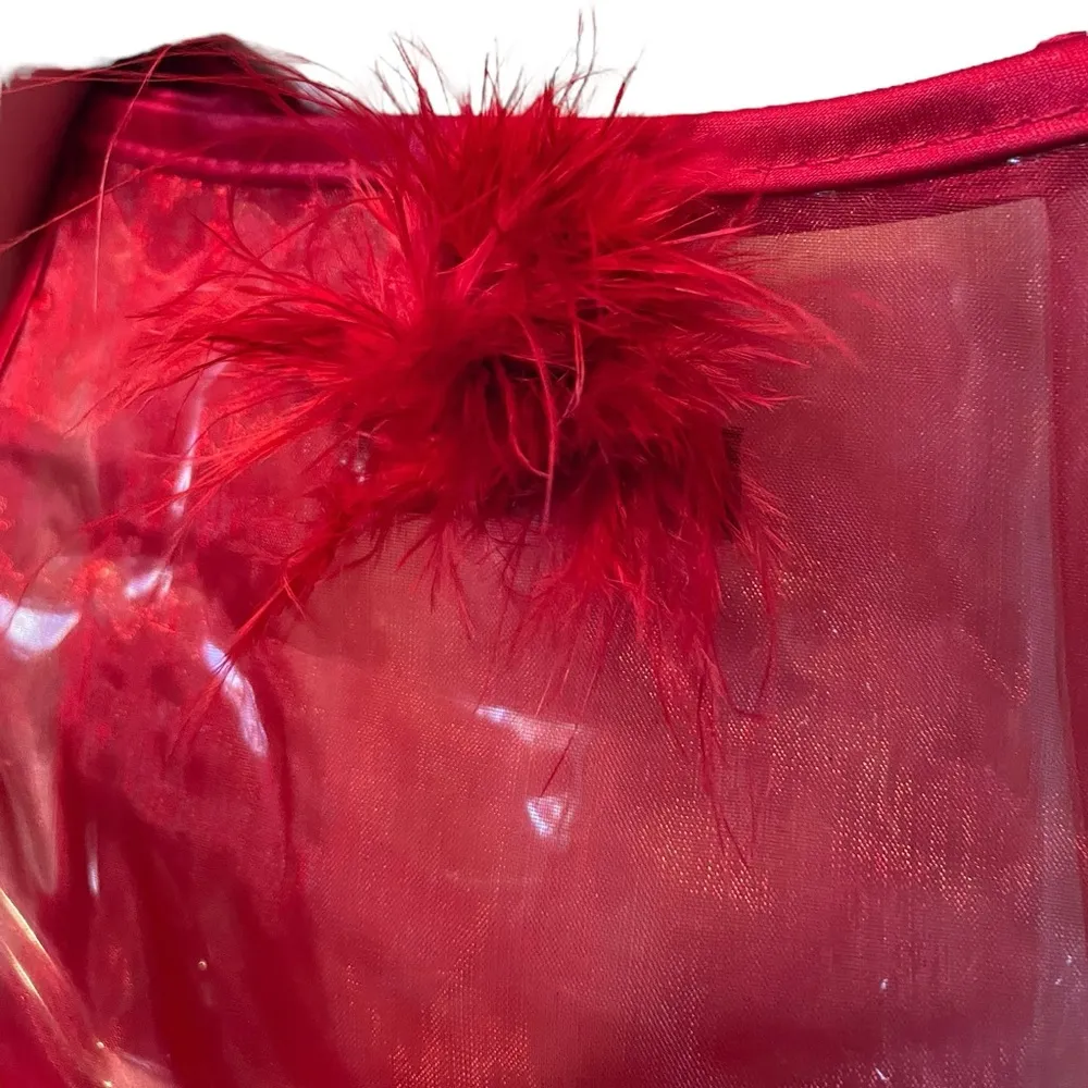Deadstock Victoria’s Secret Vintage Iridescent Red Clear Coquette Mini Tote Bag - Image 5