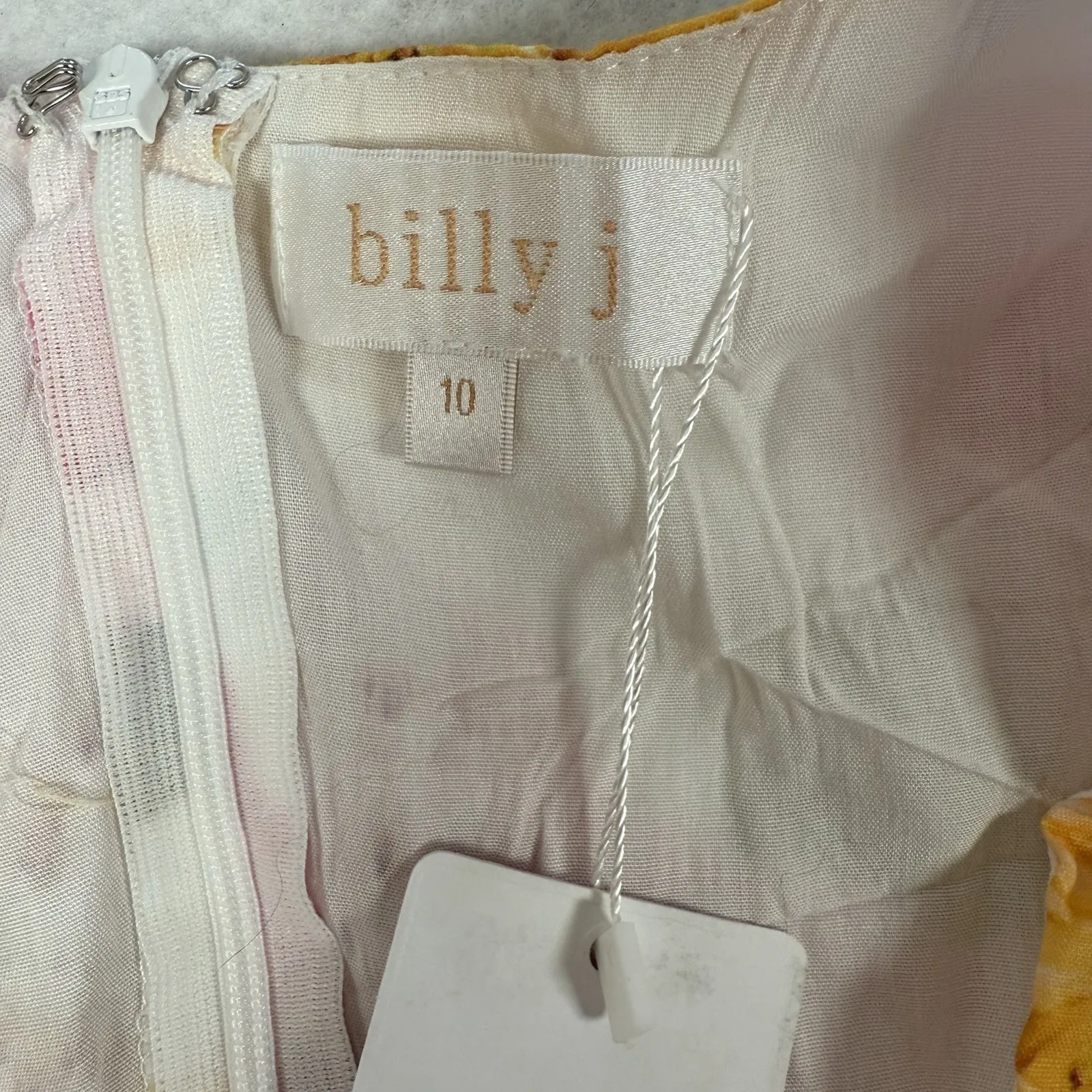 Billy J Solana Mini Dress Womens‎ Size 10 Pink Gold Floral NWT New - Image 5