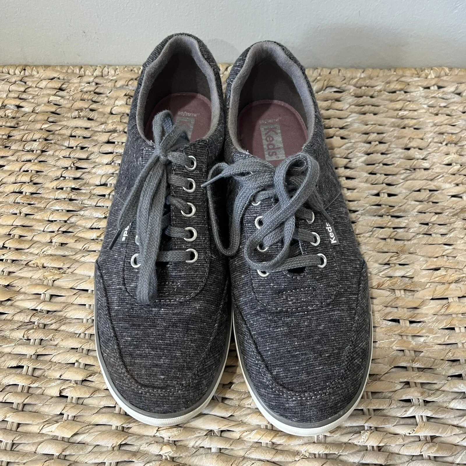 Keds softerra  wf65212 Courty Women's Size 7.5 Charcoal gray Jersey Sneaker shoe - Image 4