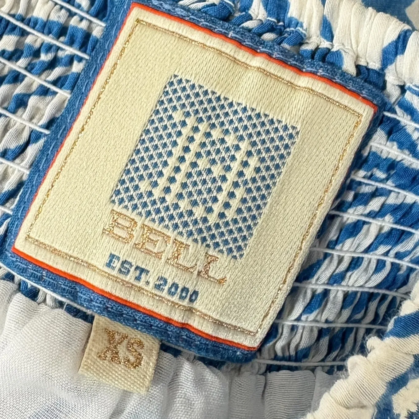 BELL by Alicia Bella Blue White Print Tiered Maxi Skirt XS - Image 5