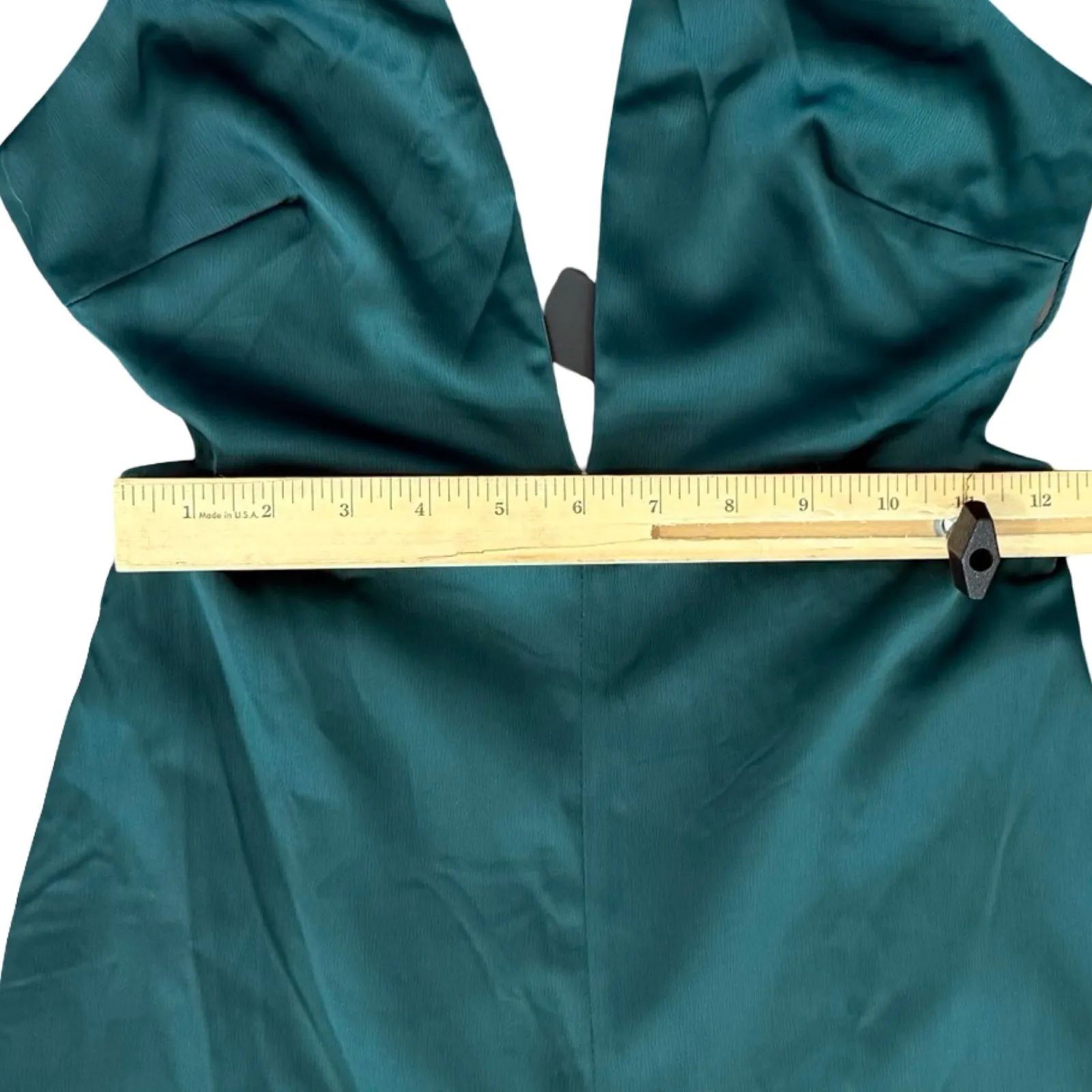 Lulus Hold That Pose Emerald Green Strappy Glam Satin Jumpsuit size XS NEW Tags - Image 5