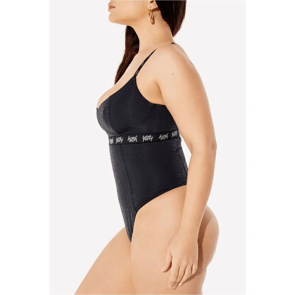 YITTY  Black Shimmer Spotlight Shaping Demi Bodysuit, S NWT - Image 12