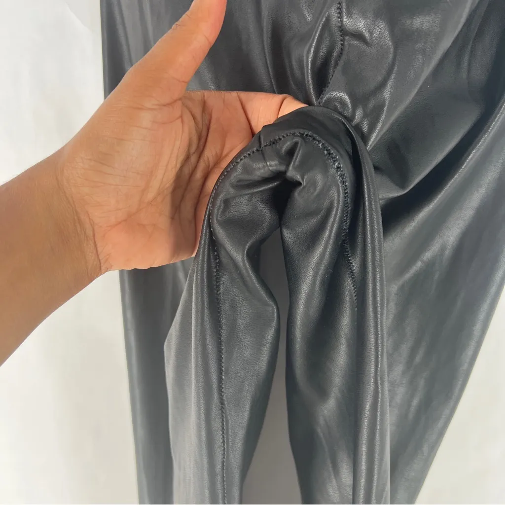 Aritzia Wilfred Free Daria Pant High Waisted Vegan Leather Leggings Black Size S - Image 7