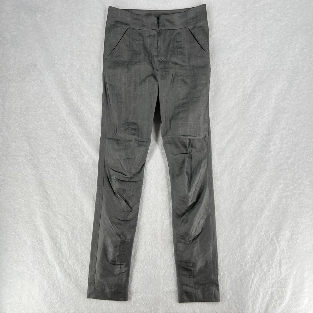 Maria + Cornejo Nyla Legging Contra Stretch Sharkskin Grey Zip Front Size 4 Gray - Image 2
