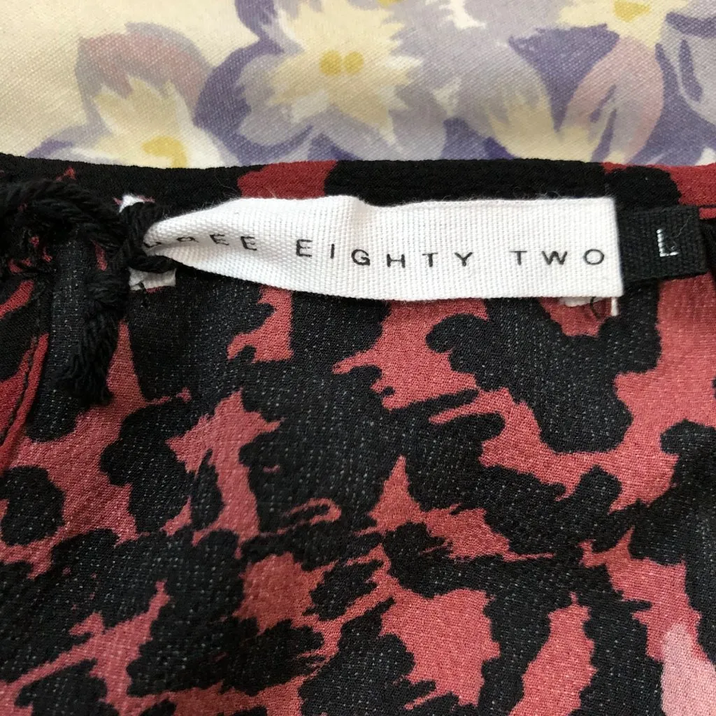 Three Eighty Two Red & Black Leopard Print Halter Top Size Large, Bold & Stylish - Image 6