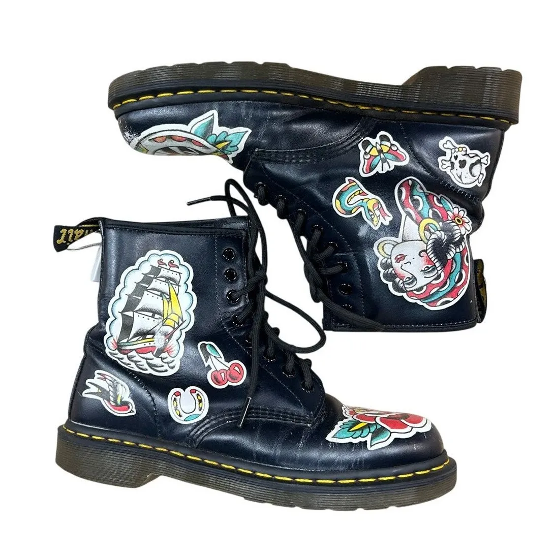 dr marten 1460 chris lambert traditional tattoo limited edition size 8 1/2 L - Image 3