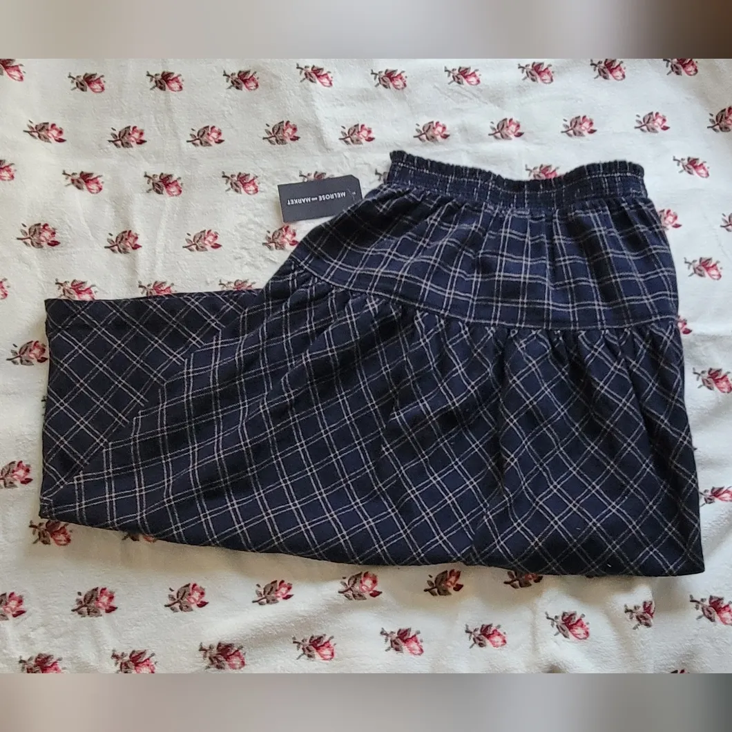 NWT Melrose and Market Plaid Smocked Cotton skirt - Image 2