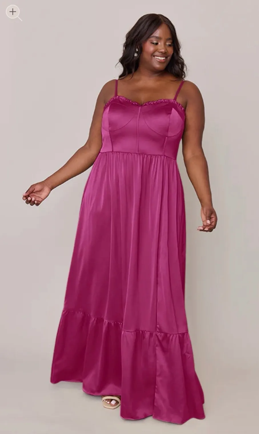 Revelry, Valentina Satin Dress, Fuchsia 731 Pink Size 4 - Image 2