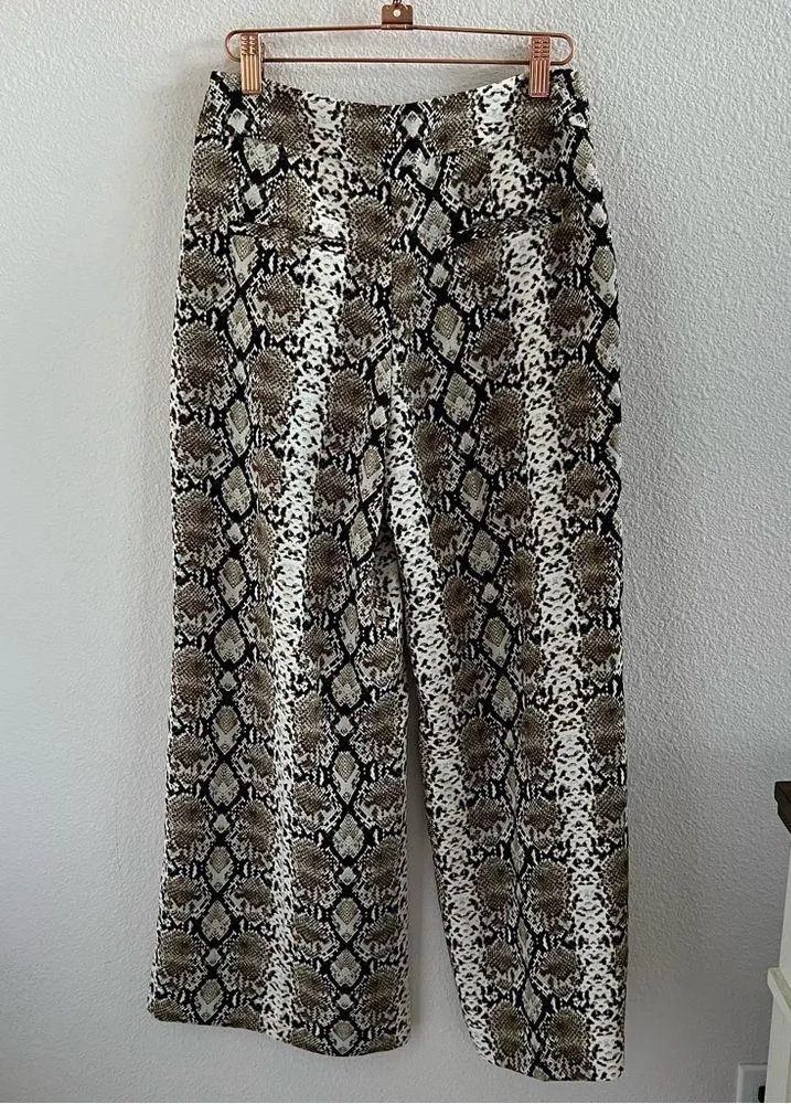 Banana Republic Wide Leg Career Pants Professional Snakeskin 2 Petite - Image 2