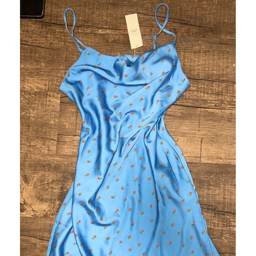 NWT OU strawberry blue satin maxi midi dress - Image 2