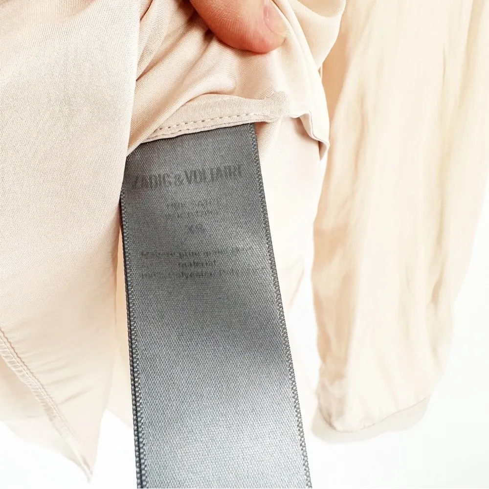 Zadig & Voltaire Tink Relaxed Long Sleeve Satin Blouse Blush Pink Women's XS - Image 8