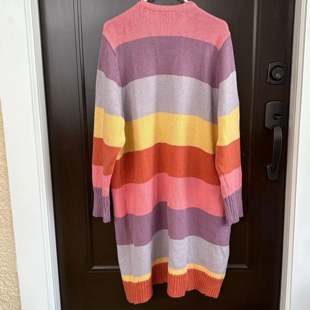 EUC Torrid Striped Open Front Long Line Cardigan Size 3X - Image 10