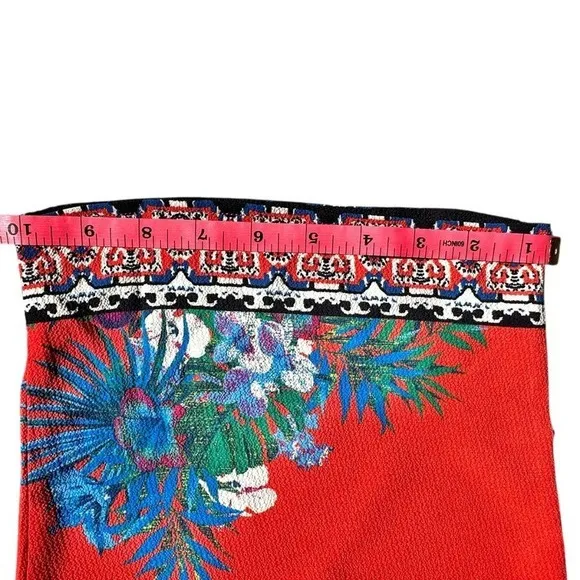 Flying Tomato Wrap Blouse Orange Multicolor Boho Tropical‎ Elastic Waist Medium - Image 7