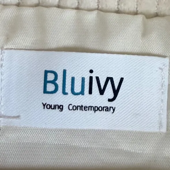 Bluivy‎ Quilted Corduroy Vest Women's Cream minimal "Young Contemporary" Size L Size L - Image 3