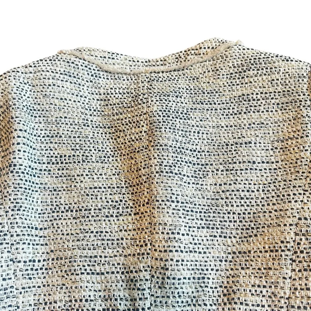 Karen Millen Cream Black Button-Down Blazer Jacket Tweed Work Size 10 Women's - Image 6