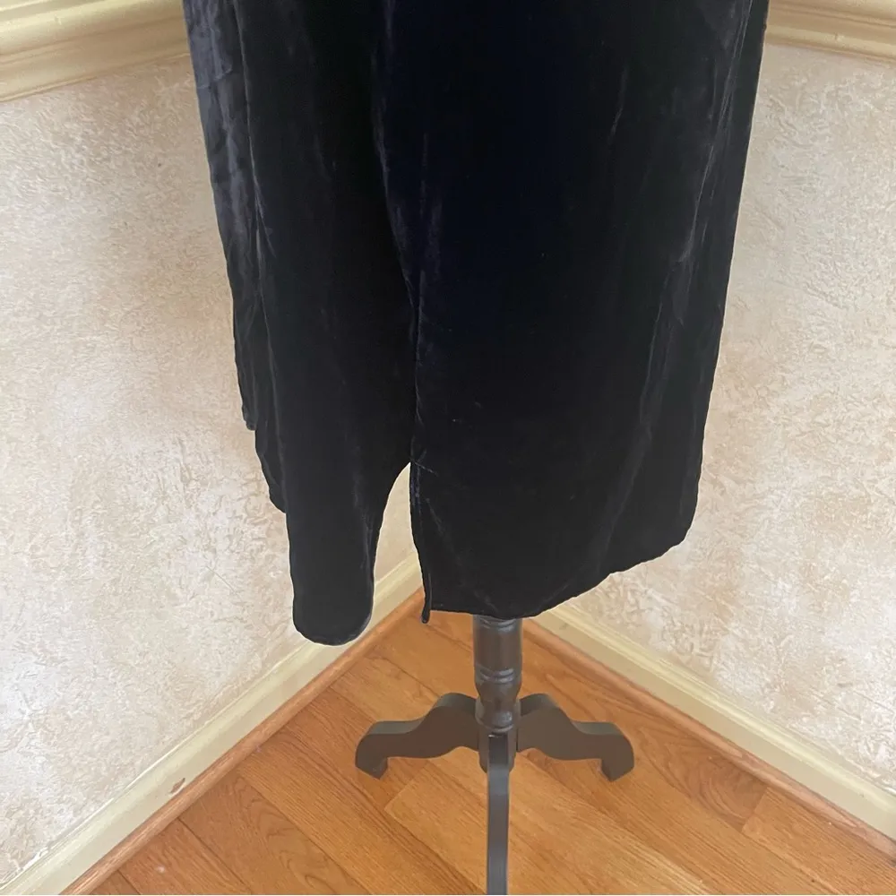 VINCE Womens Dark-Blue Velvet Button-Down Collar Long-Sleeve Shirt Dress S - Image 9