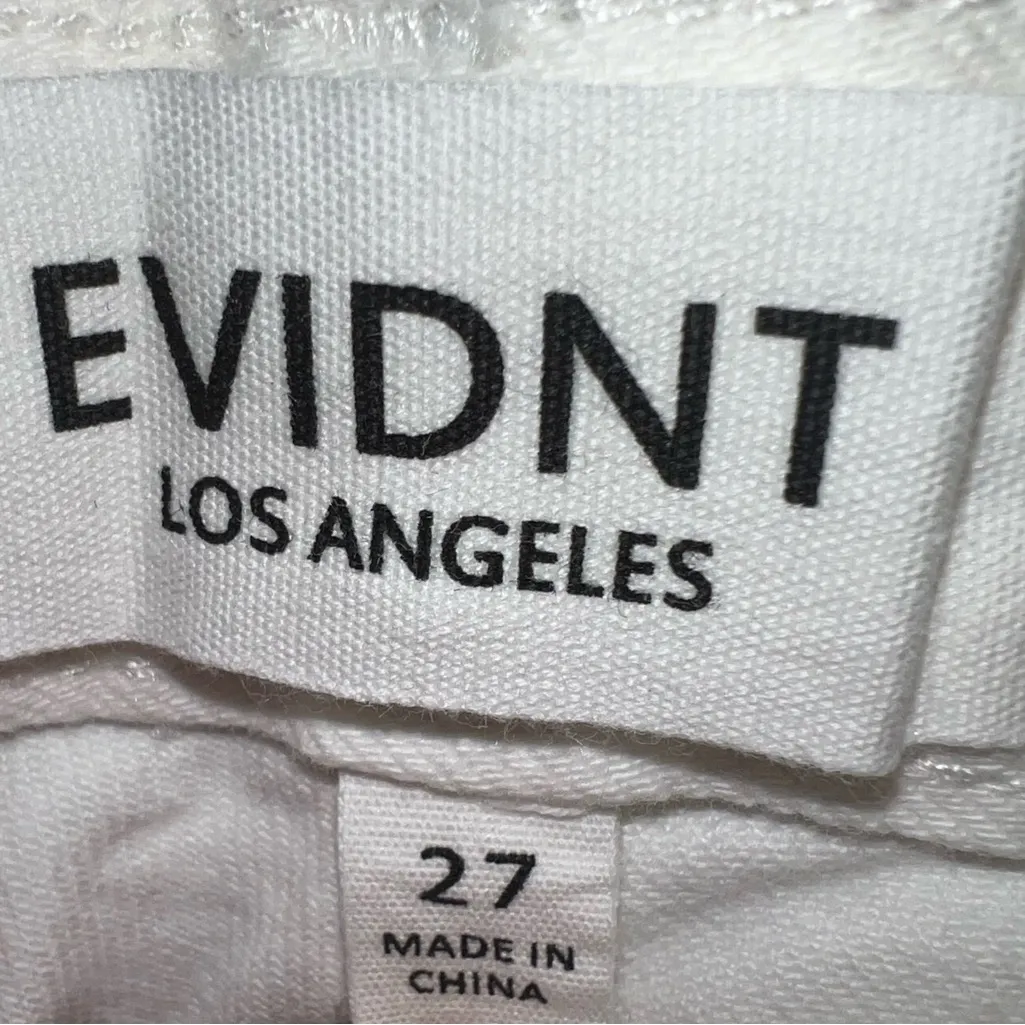 NWT EVIDNT Los Angeles Orsay Slim Women’s‎ Distressed White Denim Jeans Size 27 - Image 3