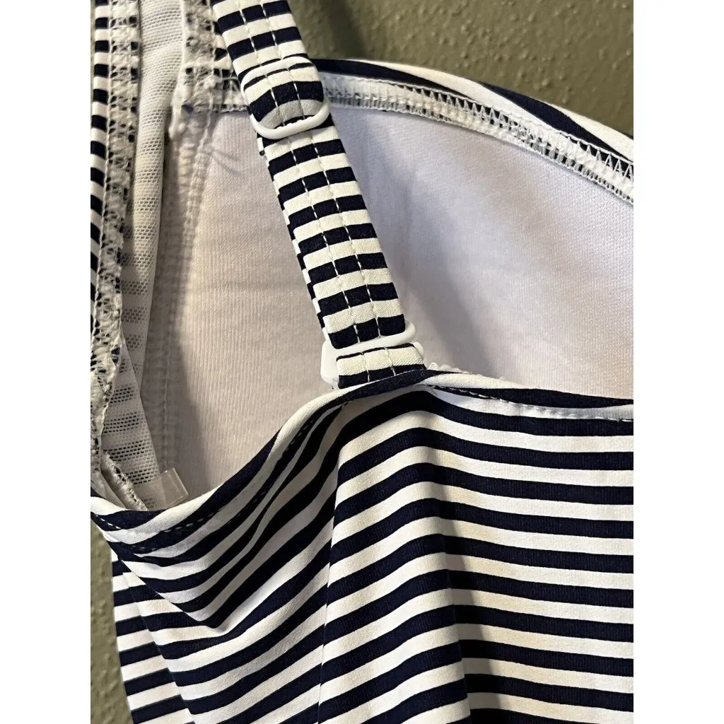 Nip Tuck Swim‎ Navy & White One Piece Multi Fit Cup Bathing Suit USA Size 4 - Image 5