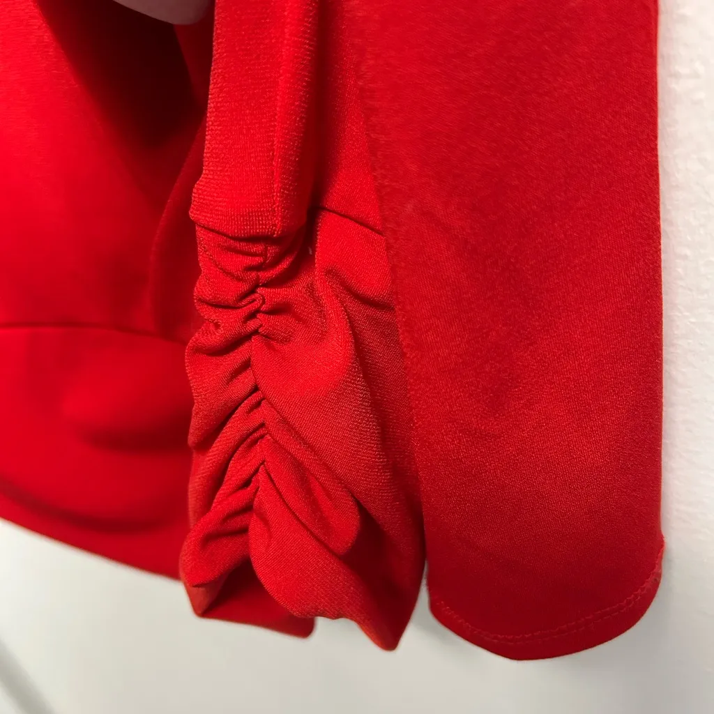 Thalia Sodi Red Blouse with Button Sleeve Accents - Image 4