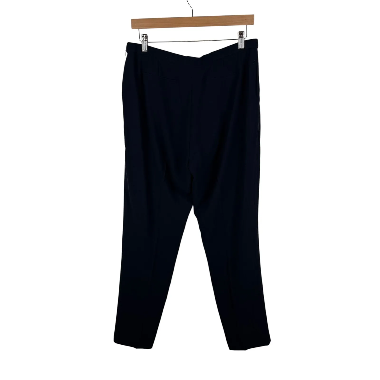 Elie Tahari Navy Slim Fit Tuxedo Pants Trousers Size 12 Satin Trim Formal Office - Image 4