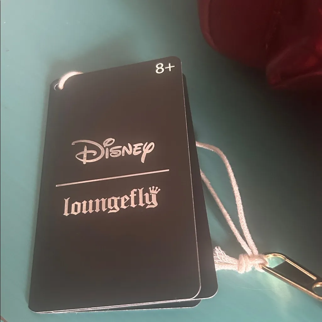 New Loungefly Disney Mini Mouse Burgundy Quilted Velvet Bow Mini Bag Wallet Set - Image 11