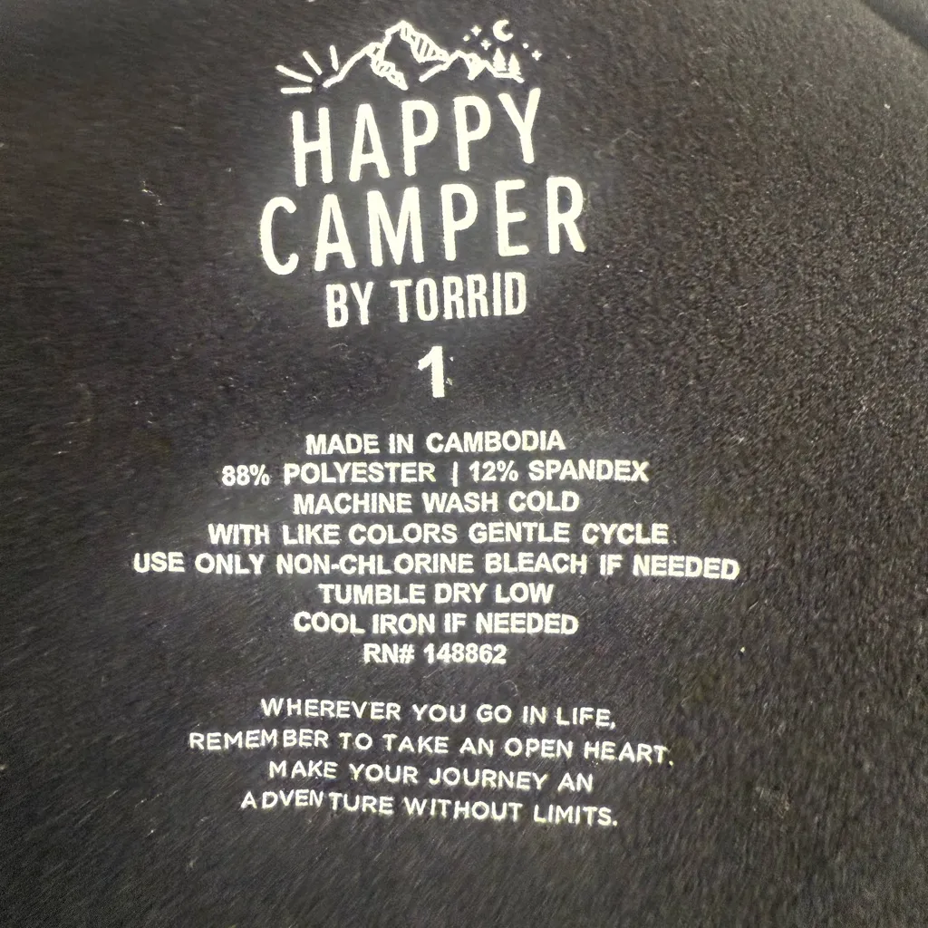 Torrid Black Happy Camper Performance Fleece Active Pullover Jacket - size 1 - Image 5