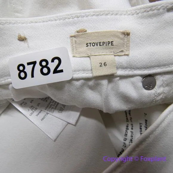 New! Madewell Stovepipe Jeans in pure white, women size‎ 26 - Image 13