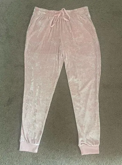 Secret Treasures Light Pink Velvet Sweatpants Joggers, Size M - Image 1