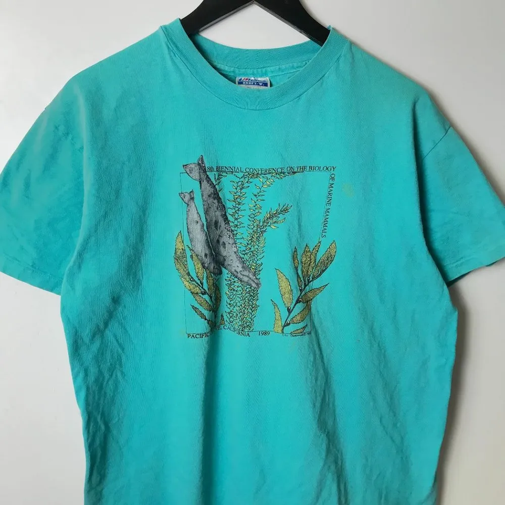 Vintage Distressed 8th Biennal Conference On The Biology T Shirt Blue XL - Image 12