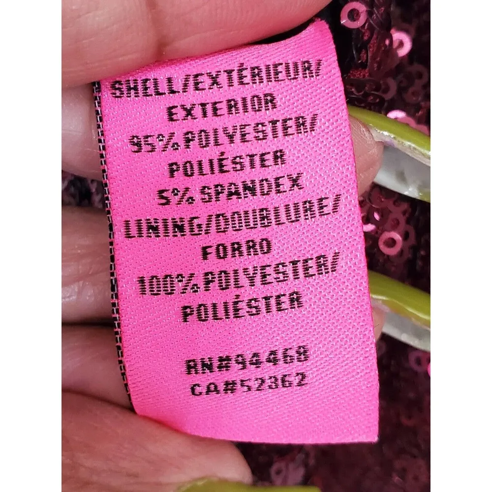 Betsey Johnson Women's Burgundy Ombre Sequin Valentine's Day Party Dress Sz 6 - Image 11