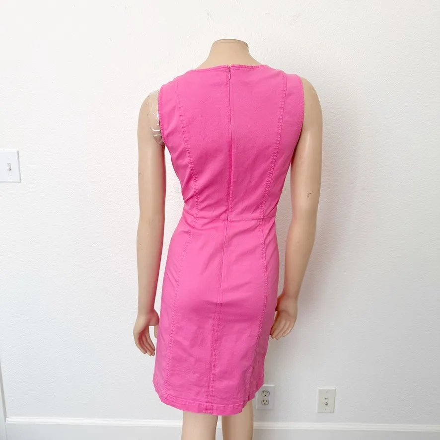 [Boden] Pink Helena Chino Sleeveless Mini Sheath Dress V - Image 4