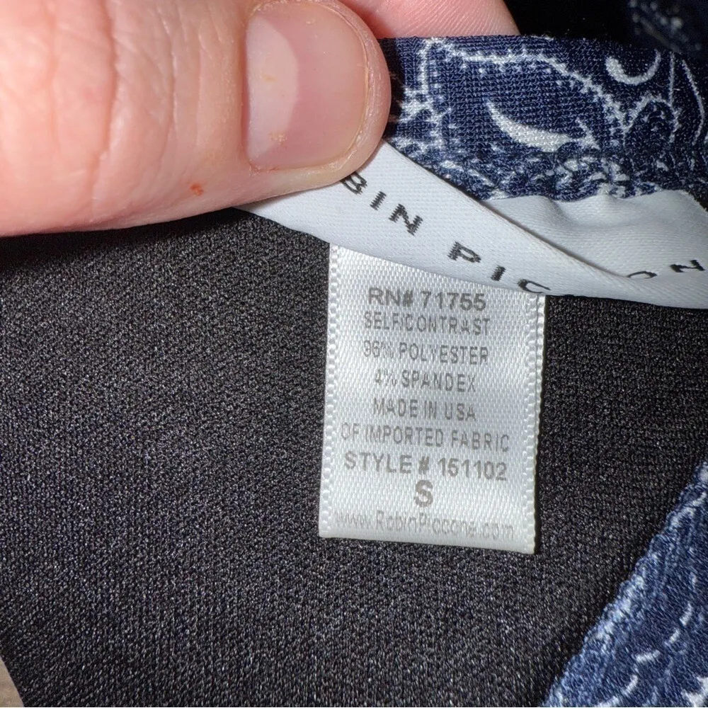 Robin Piccone Bandana Print Bikini Top Women's Size‎ Small Tie Back Swimwear - Image 4